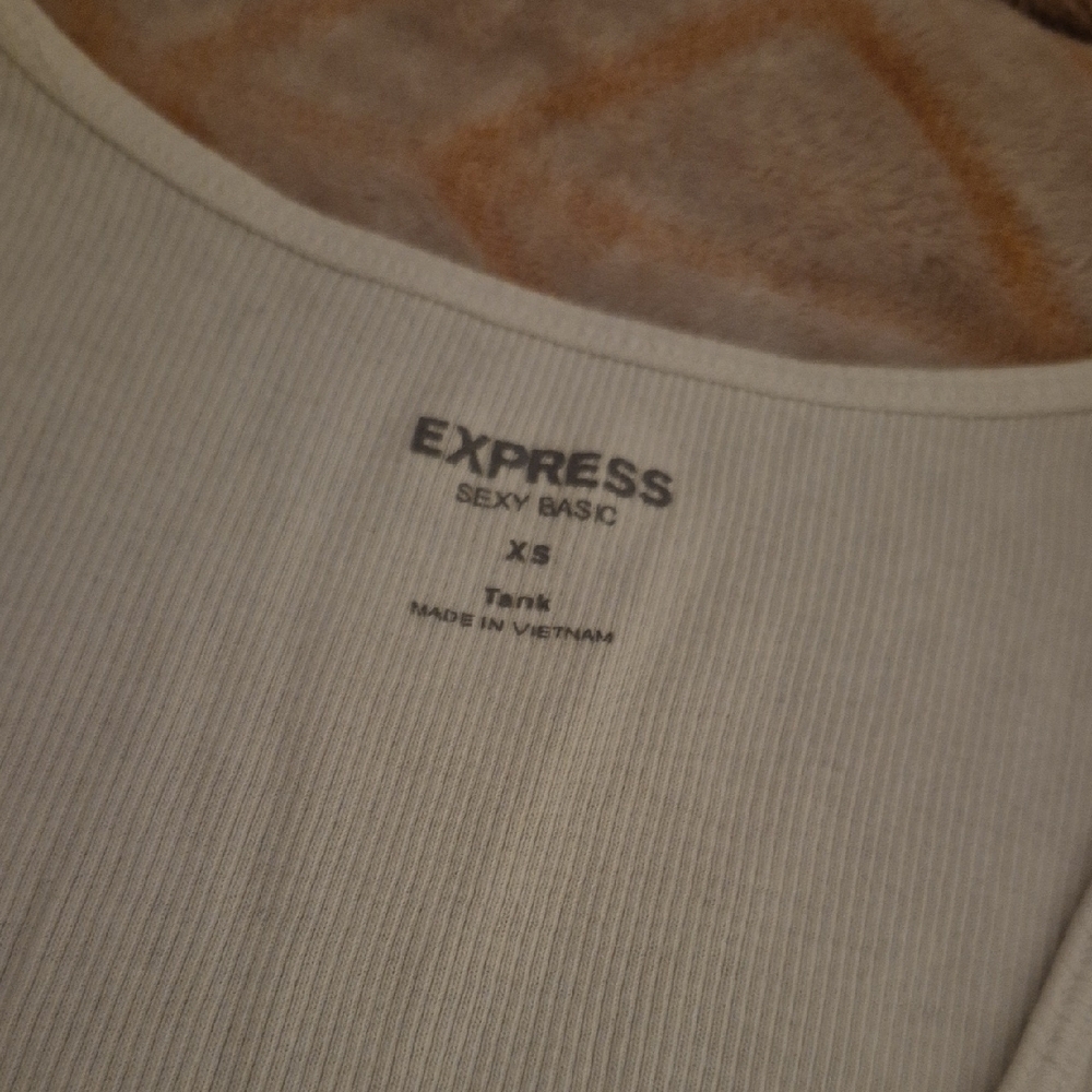 Express White Tank Top with Silver Accents - Picture 2 of 2
